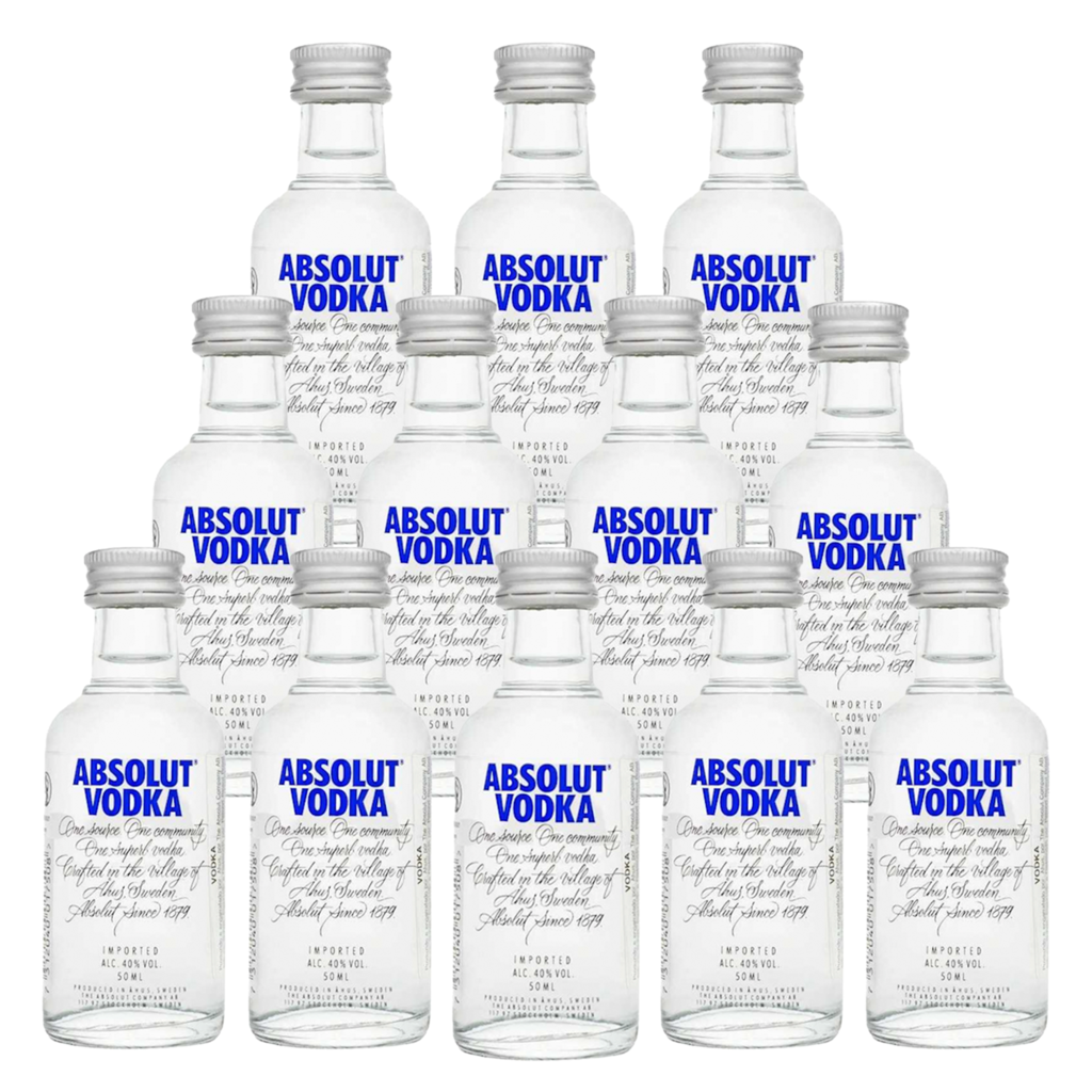 Miniatura Vodka Sueca Absolut Tradicional 50ml 12 Unidades
