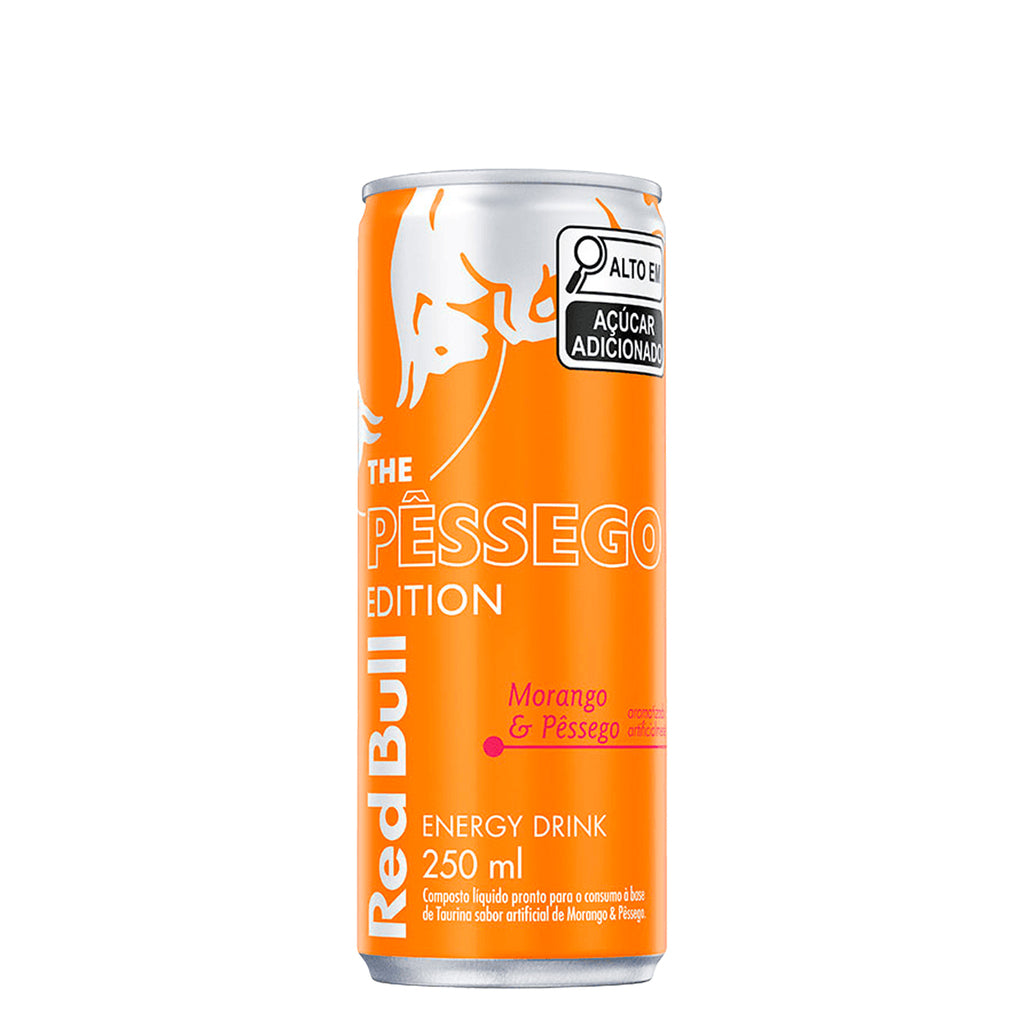 Energético Red Bull Morango e Pêssego 250ml 4 Unidades