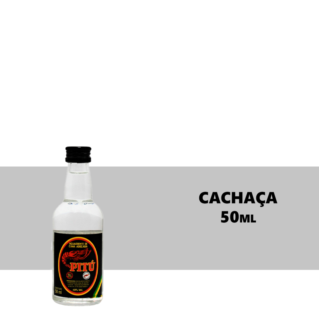 Miniatura Cachaça Aguardente Pitú 50ml