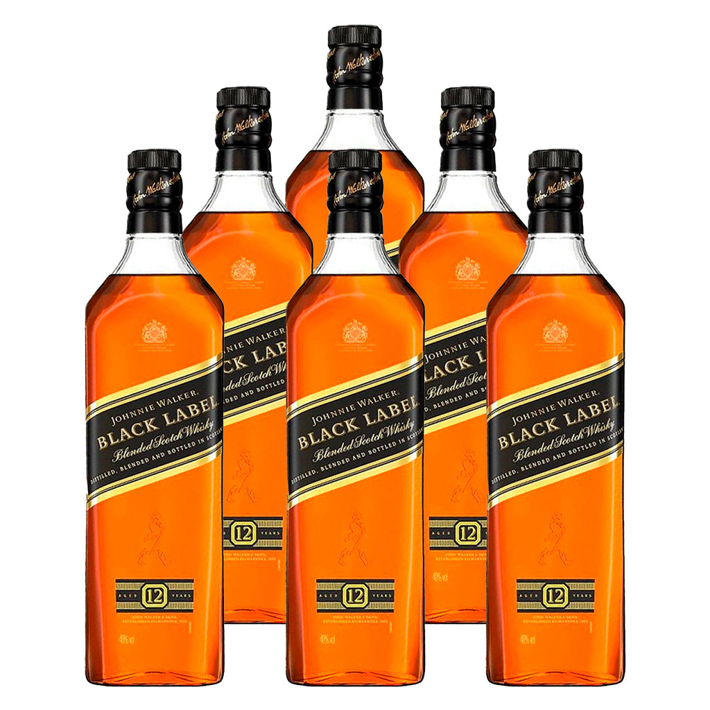 Whisky Escocês Johnnie Walker Black Label 1l 6 Unidades